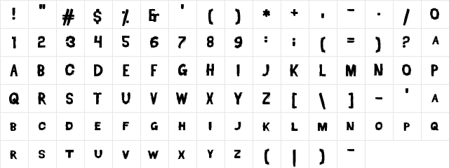 Dead Font Walking Regular  glyph index