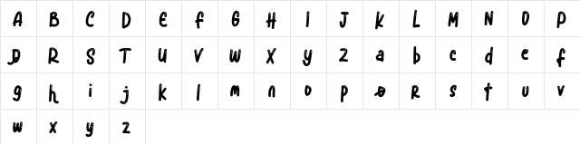 Blue Snow FREE Regular  glyph index