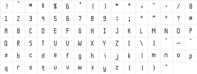 Kernel Panic NBP Regular  glyph index