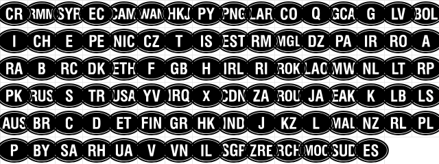 Kountry Kodes Regular  glyph index