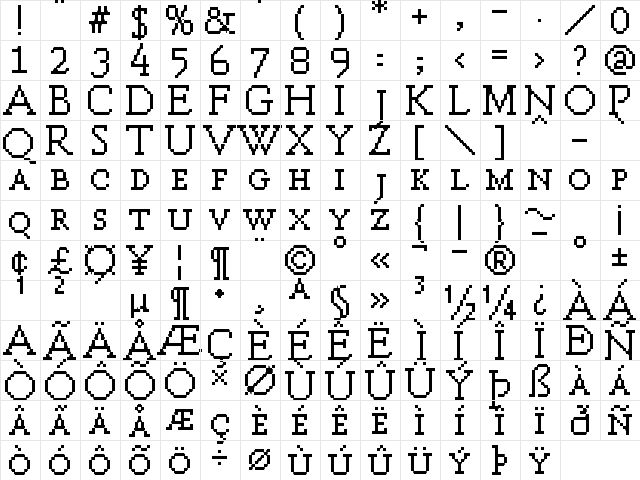 UF PT Bellefield SC Regular  glyph index