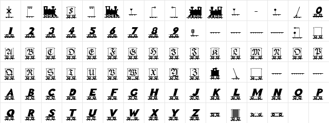 LetterTrain BoldItalic  glyph index