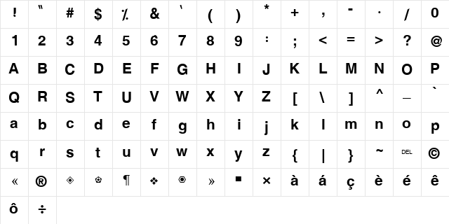 Hacen Dalal St Regular  glyph index