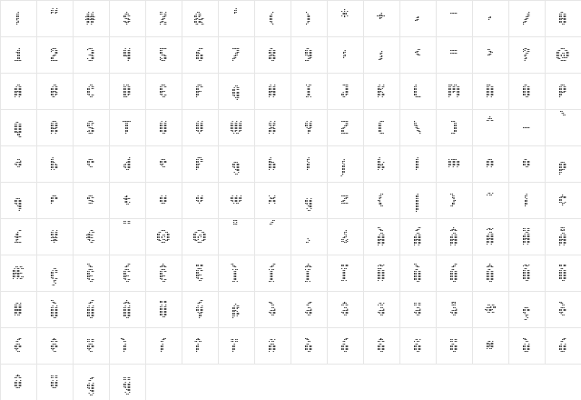 Asterix Regular  glyph index