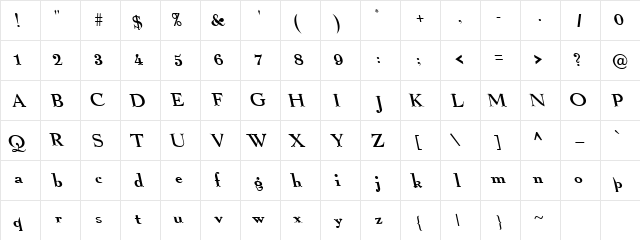 Backslant Normal  glyph index