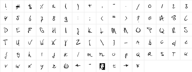 Paul PC Regular  glyph index