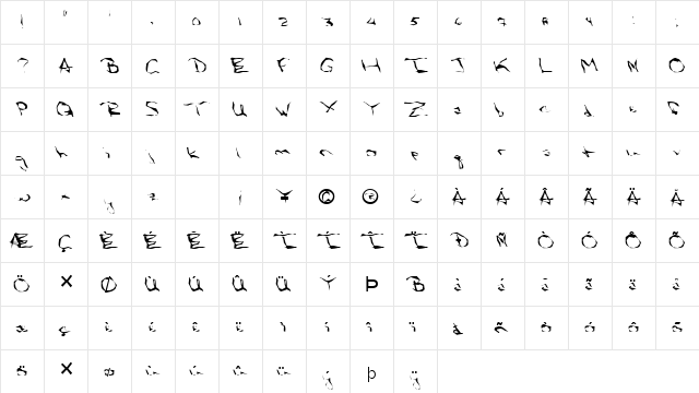 FZ WACKY 58 Normal  glyph index