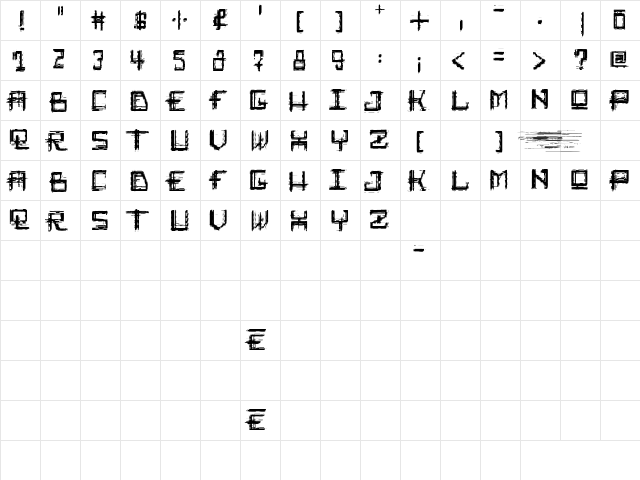 Rabid_Science Regular  glyph index