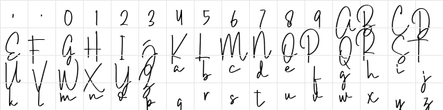 Brush Wayne Regular  glyph index