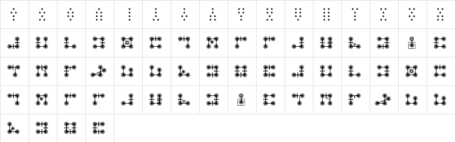 AlphabetGenii Regular  glyph index