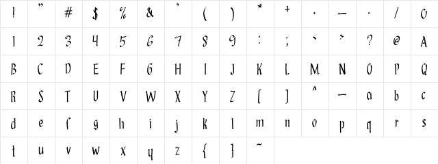 Adadaha Regular  glyph index