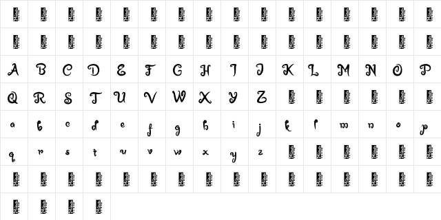 Mustoffa DEMO  glyph index
