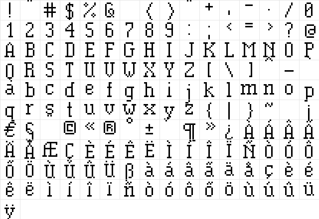 Cr-01 Regular  glyph index