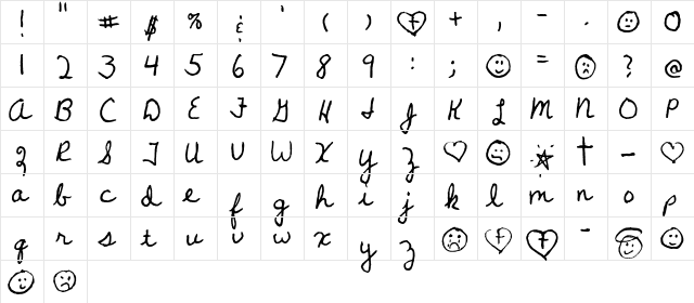 FG Lisa Regular  glyph index