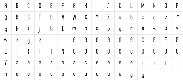 Jane Saloman Demo Slice Regular  glyph index