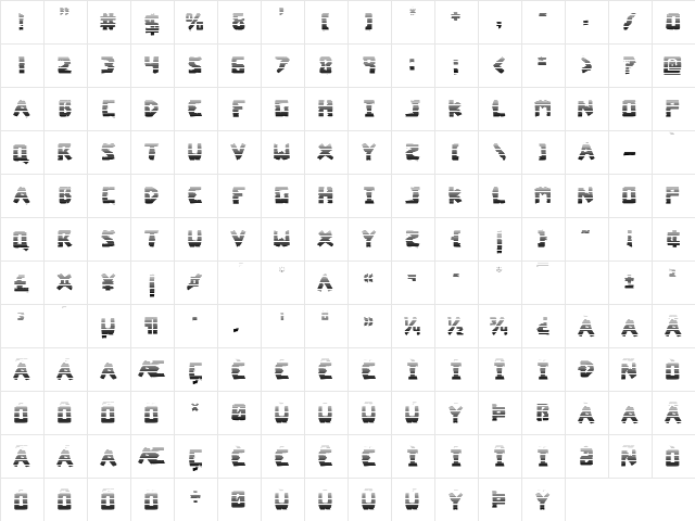 Coffin Stone Gradient Regular  glyph index