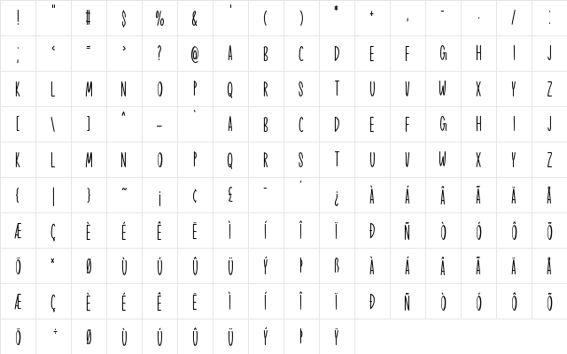 Cute Animals Regular  glyph index