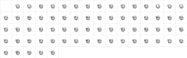 KR School Days Regular  glyph index