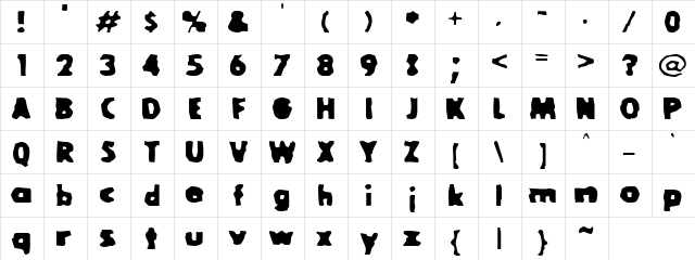Goola Regular  glyph index
