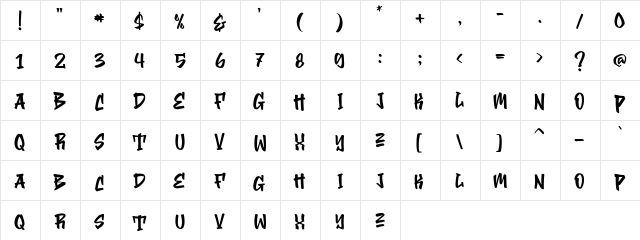 Lodstay Regular  glyph index