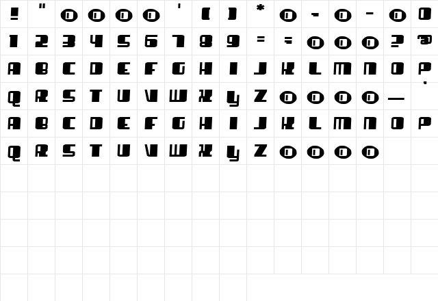 RingRing Regular  glyph index