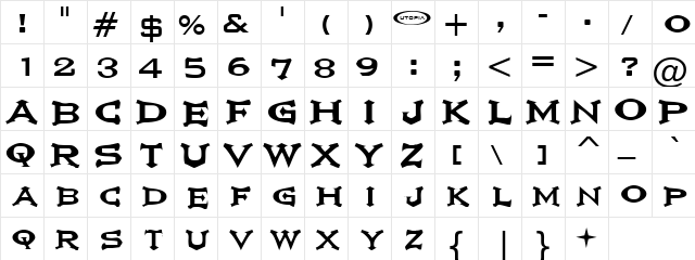 Stamp Paper Regular  glyph index