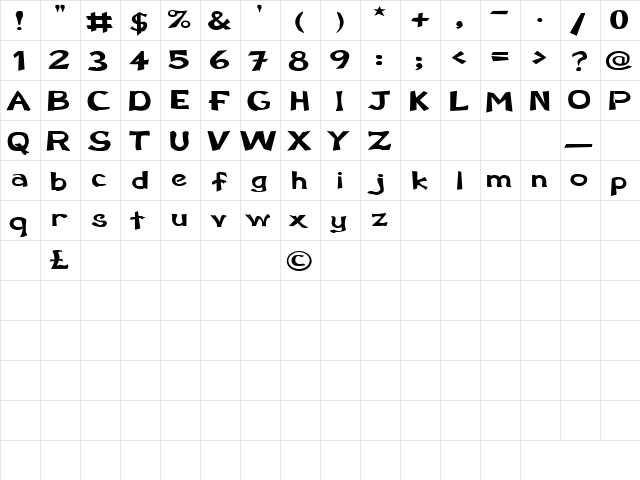 Lyon 3 Regular  glyph index