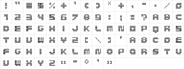 MedLed Regular  glyph index