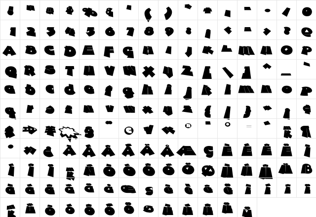 AgainstRules Regular  glyph index