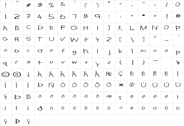 FZ HAND 22 EX Normal  glyph index