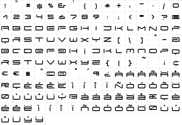 Ring Regular  glyph index