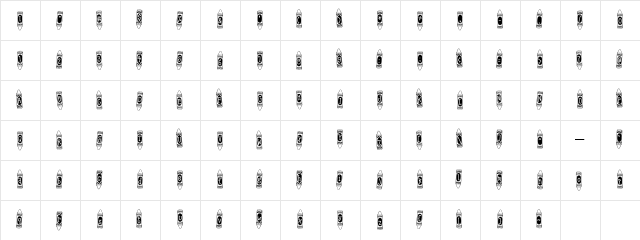 LDJ Crayon Regular  glyph index