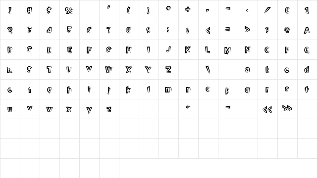 HalfHalf Medium  glyph index