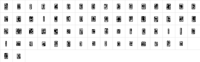 InsideBox Regular  glyph index