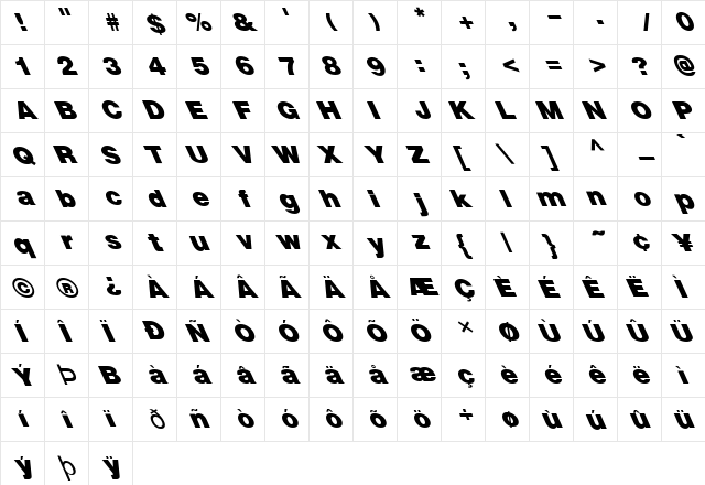 FZ BASIC 13 LEFTY Normal  glyph index