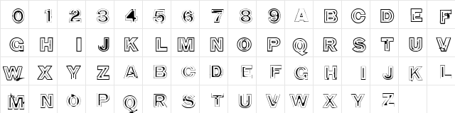 850 double bumper alley Regular  glyph index