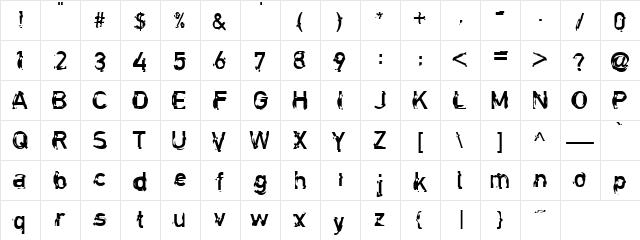 Retina Blower Regular  glyph index