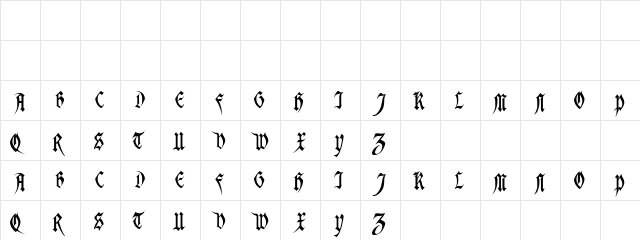 LoranCaps Normal  glyph index