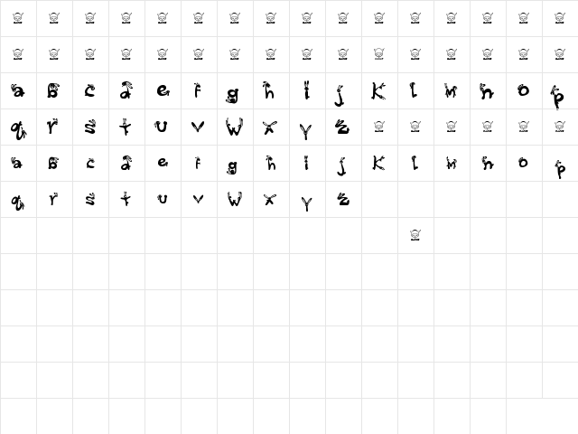 We_Wabbits_quikijiki Regular  glyph index