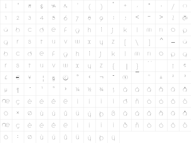 Cycle Regular  glyph index