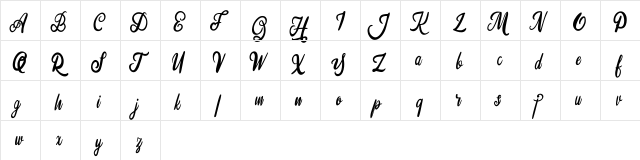 Silfhie FREE Regular  glyph index