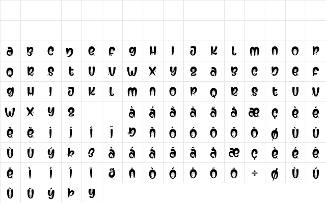 Secret Midnight Regular  glyph index