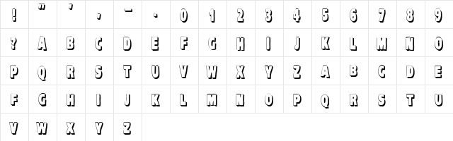 VTC-KomikaHeadLinerTwo Shadow  glyph index