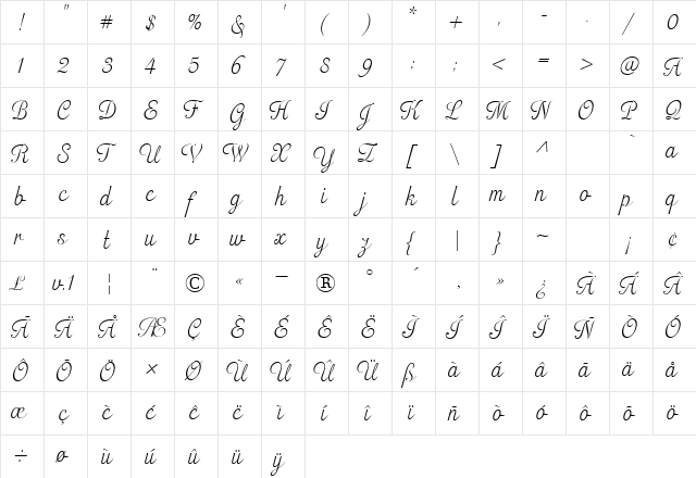 OttumHmk Regular  glyph index