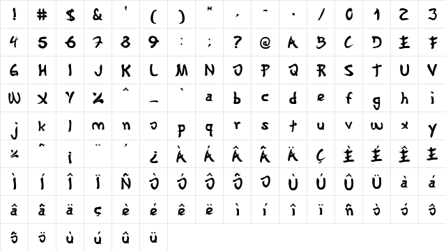 Gyosho Bold  glyph index