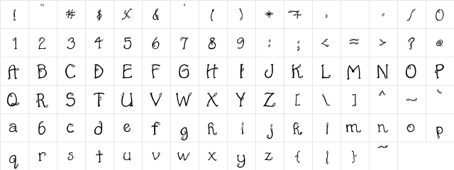 LOT Leaves Regular  glyph index