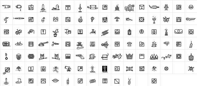 DF Beorama ITC Regular  glyph index