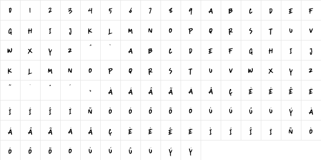 VECTORING REGULAR  glyph index