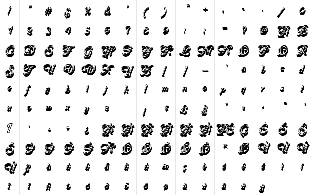PhyllisIniDSh1 Regular  glyph index