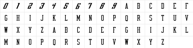 NBA Bobcats Regular  glyph index